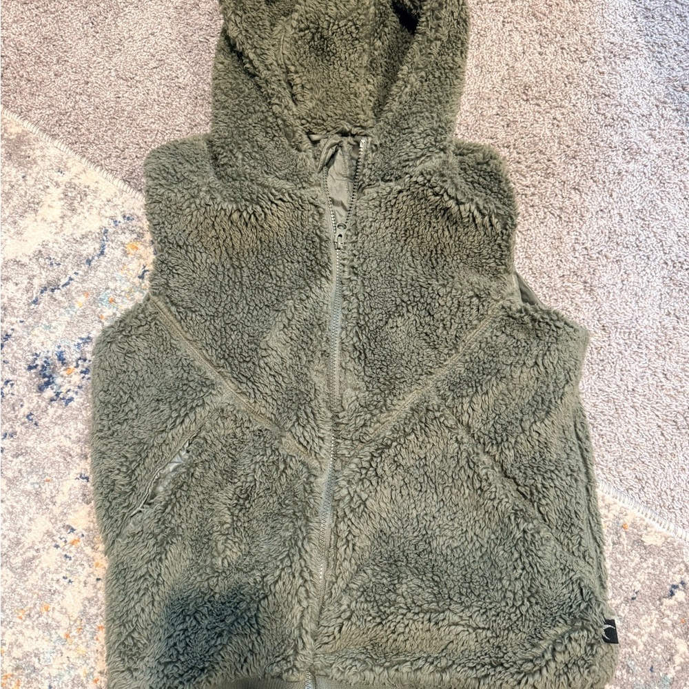 ZYIA Active Olive Green Sherpa Vest-M